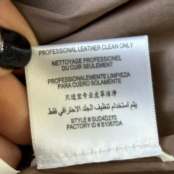 BCBGMAXAZRIA Tan Leather Moto Jacket Women’s Size M | Suede Finish - Picture 8 of 8